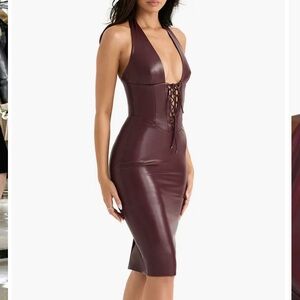New with tags! House of CB leather corset dress